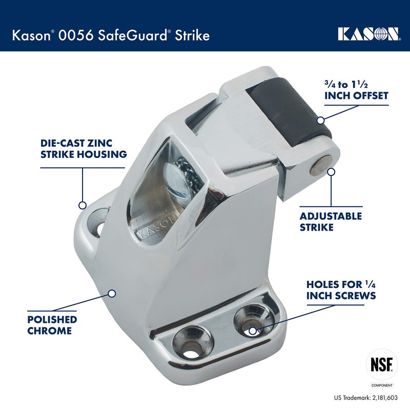 Kason 0056 Safeguard Latch Strike, 3/4 to 1 1/2 Inch Offset, 10056005003 - Image 2